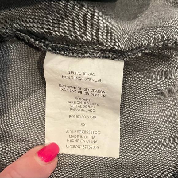 GB Girl size 6X slightly distressed solid gray ruffle dress New w/ tags - Picture 8 of 14